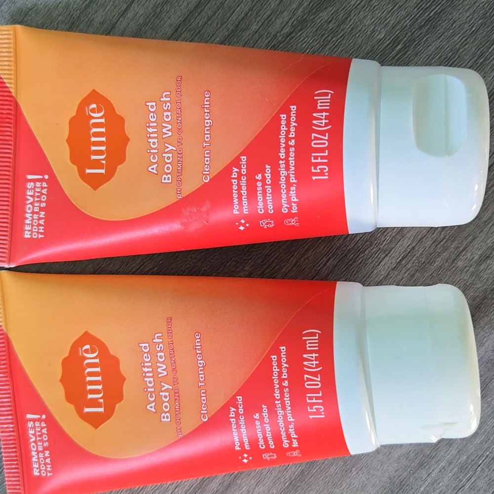 Lume Acidified Body Wash Clean Tangerine Two New Without Tags 1.5 Oz Each Travel
